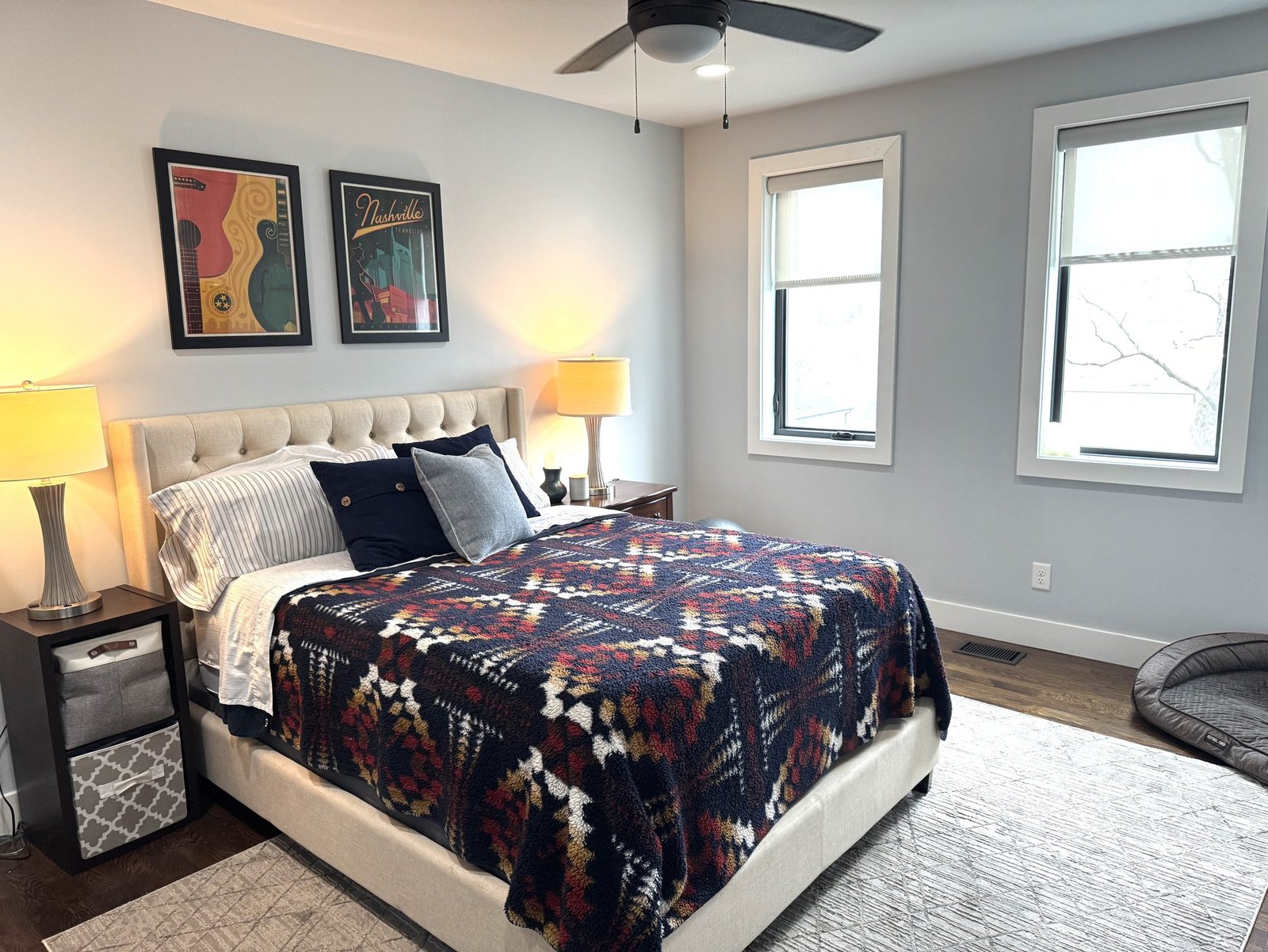 Master bedroom at Sylvan Park House, Nashville