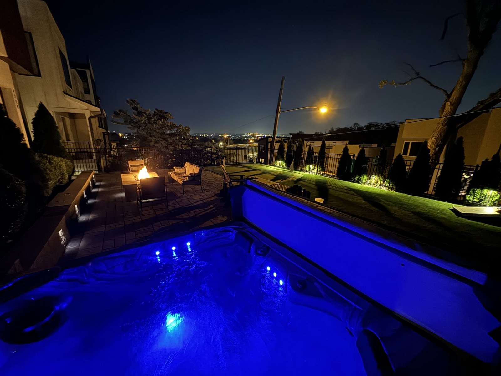 Private hot tub at Sylvan Park House, a Nashville vacation rental